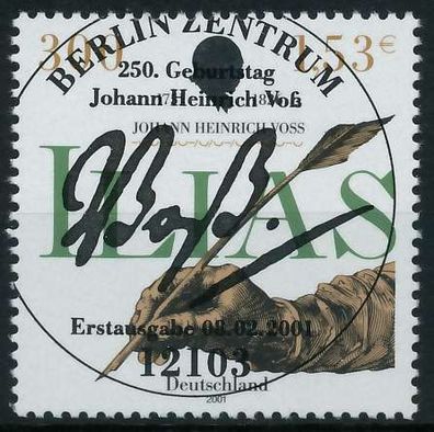 BRD BUND 2001 Nr 2170 ESST zentrisch gestempelt X636E06
