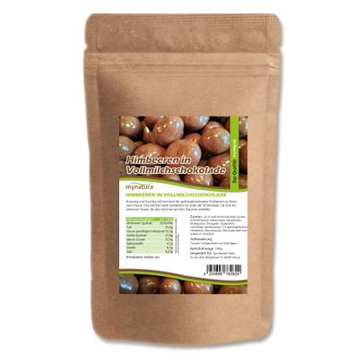 Mynatura gefriergetrocknete Himbeeren in Vollmilchschokolade – 1kg