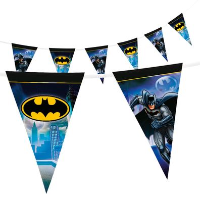 Wimpelkette Batman 5m blau Fahnenkette Dekokette für Kindergebutstag Motto-Party