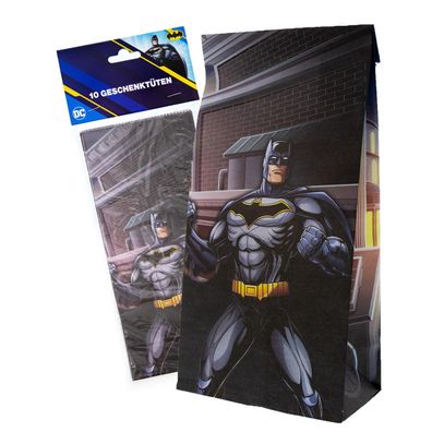 Batman Party Tüten Papier Sticker 10 Stück Mitgebsel Geburtstag