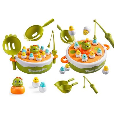 Leantoys Spiel Dinosaurier Angelruten Zubehör Holz Grün