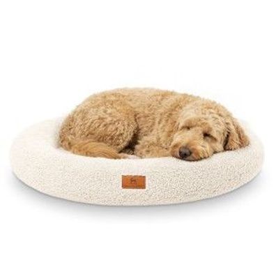 Knuffelwuff Orthopädisches Rundes Hundebett Cody aus kuscheligem Teddy-Material