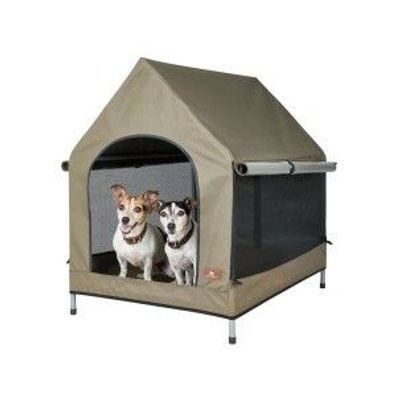 Knuffelwuff Outdoor Hundehütte mit stabilem Metallrahmen und atmungsaktivem Stoffdach