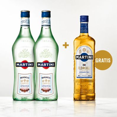 Martini Aperitiv Bundle - 2x Martini Bianco 0,75L (15% Vol) + Martini Floreale