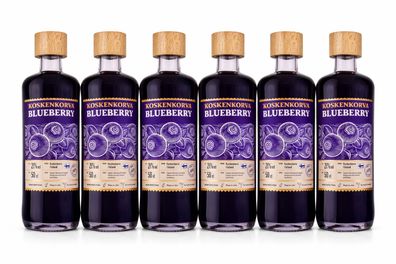 Koskenkorva Blueberry Likör 6x 0,5L - Finnischer Likör mit Waldheidelbeeren & K