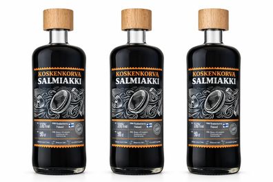 Koskenkorva Salmiakki Likör 3x 0,5L - Finnischer Likör mit skandinavischer salz
