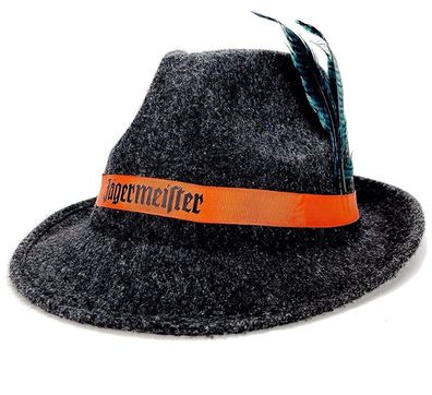 Jägermeister Hut / Trachtenhut / Filzhut mit Feder grün Material : 100% Poliest