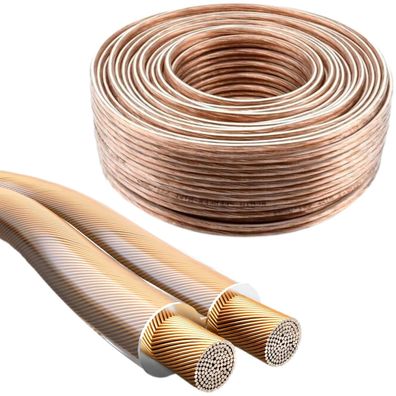 RCA HQ 30m Lautsprecher-Kabel 2x 1,5mm² dick 2-adrig Boxen-Kabel Hifi LS Kabel