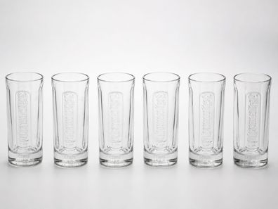 Jägermeister Longdrinkglas 0,1 L 6er Set - Original Longdrinkglas mit 4 cl Eich