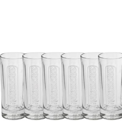 Jägermeister Longdrinkglas 0,2 L 6er Set - Original Longdrinkglas mit 4 cl Eich