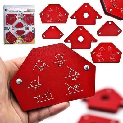 Rosfix Set Magnetische Schweisswinkel – 6 Stück | Edelstahl, 1,48 kg