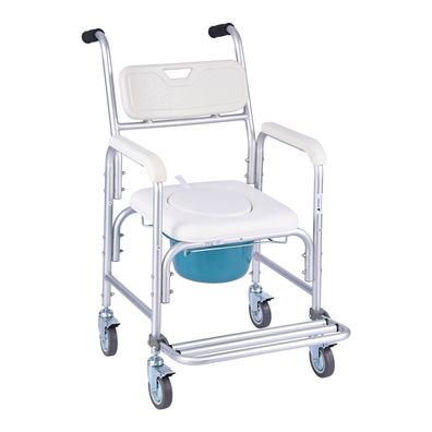 VEVOR Nachttoilettenstuhl 159 kg rollbar mit 5 L Eimer und Fußstétze
