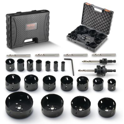 VEVOR Lochsäge Set Bimetall 11-tlg. Schnitttiefe 38 mm fér Holz Metall PVC