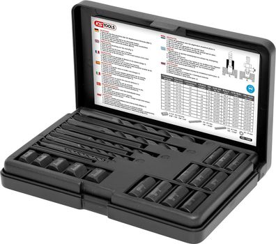KS Tools 150.1305 Gewindeausdreher Satz 25-teilig fér Bolzen M5-M16 im Koffer