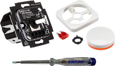 Busch Jäger 6523U-102 LED-Drehdimmer alpinweiß glänzend mit Phasenpréfer