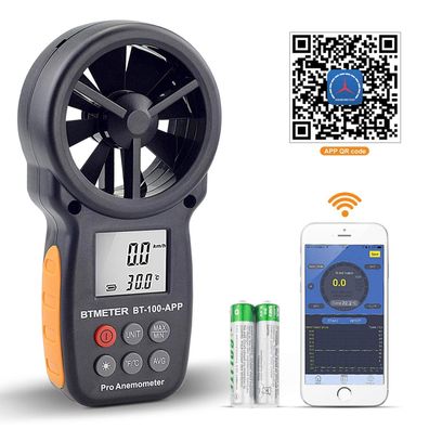 Btmeter BT-100APP Windmesser digitales Bluetooth-Anemometer Windgeschwindigkeit