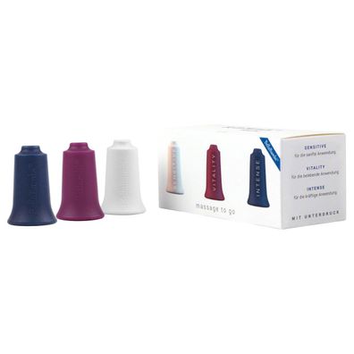 BellaBambi mini Trio 3er Set Schröpfgläser Silikon Massage Weiß Brombeer Blau