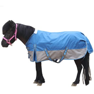 Leaforest Pony-Teppich Fohlenteppich wasserdicht 1200D Blau Grau 106,7 cm