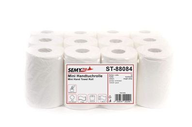 SemyTop Handtuchrolle Mini 2-lagig hochweiß Innenabwicklung 20 cm 9 Rollen