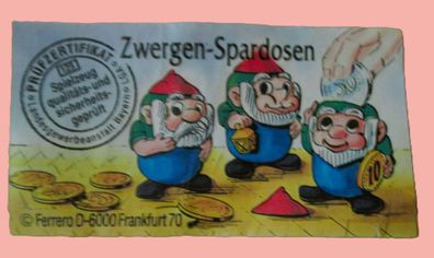 Beipackzettel Zwergen-Spardose