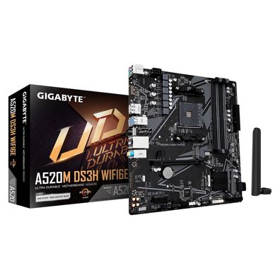 Gigabyte A520M DS3H WIFI6E Mainboard ? Unterstützt AMD Ryzen 5000 Series AM4 CPUs, bi