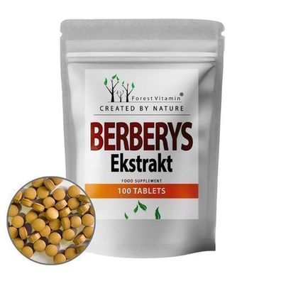 Berberis Aristata 500mg 100 Tabletten - Berberin Wurzel Extrakt - Forest Vitamin