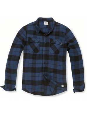 Vintage Industries Karohemd Sem Flannel Shirt Kobalt Check - Sem