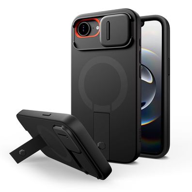 Tech-Protect Kevlar Aura Mag kompatibel mit Apple iPhone 17e Schwarz-Orange Handyh