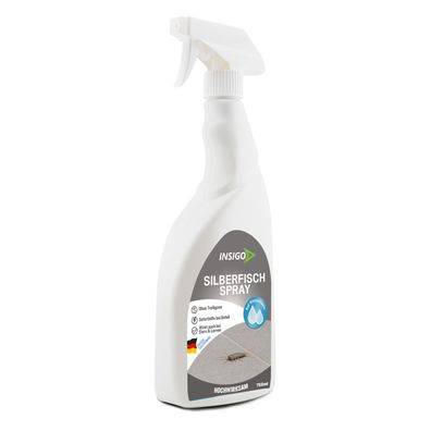 INSIGO 750ml Anti Silberfischspray Mittel Schutz Abwehr Papierfischchen Ofenfische