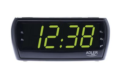 Adler AD 1121 Radiowecker mit AM/FM-Radio und großem LED-Display, Schwarz
