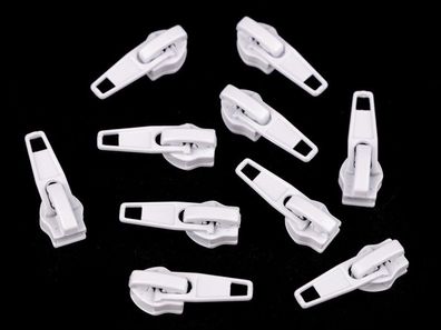 1 Schieber/Zipper 5 mm fein mit Arretierung Weiß