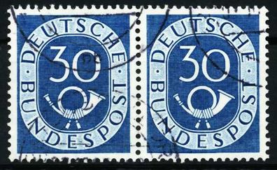 BRD DS Posthorn Nr 132 gestempelt WAAGR PAAR X57A6AE