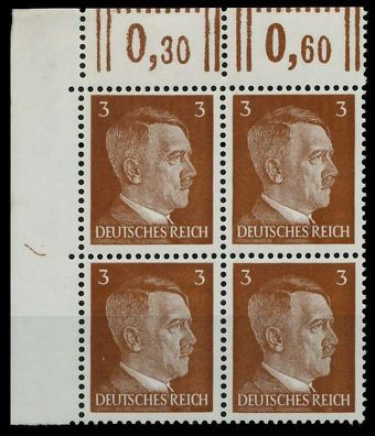 3. REICH 1941 Nr 782 postfrisch Viererblock ECKE-OLI X78008E