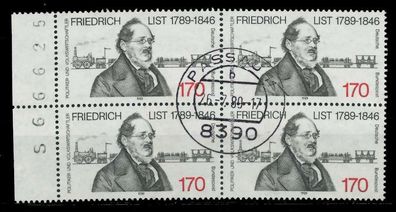 BRD 1989 Nr 1429 zentrisch gestempelt Viererblock SRA X7EB0FE