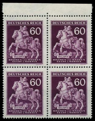 BÖHMEN MÄHREN 1943 Nr 113VI + 113 postfrisch Viererbloc X82AC3A