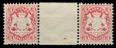 BAYERN WAPPEN-AUSGABE 1875 Nr 33ZW postfrisch ZW-STEG P X86F3C6