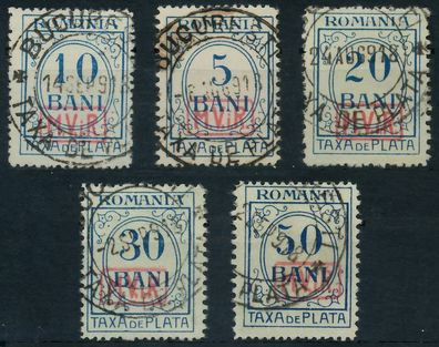 BES. 1WK D-MV Rumänien PORTO Nr 1-5 gestempelt X434C1A