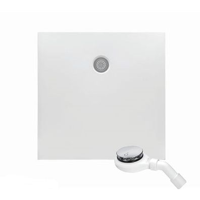 Mineralguss Duschwanne StoneFlat E 100 x 100 weiß Viega Tempoplex Dusche viereck