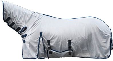 HKM Fliegendecke Lyon 145 cm mit festem Halsteil Fliegenschutz Silber