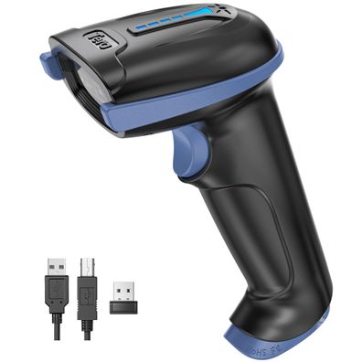 Tera Barcode-Scanner D5100 1D 2D QR kabellos und kabelgebunden Blau