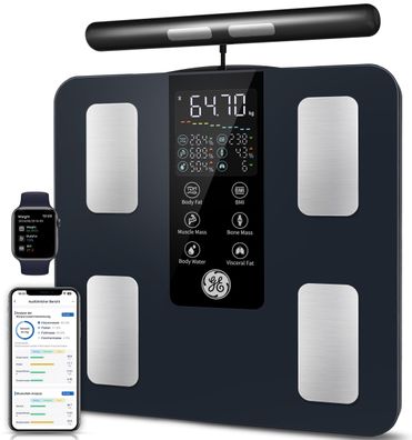 GE Körperfettwaage Smart digital 8-Elektroden BMI Muskelmasse 180 kg