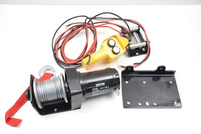 VEVOR Elektrische Seilwinde 12V 2000lbs 907kg Offroad Motorwinde Stahlseil