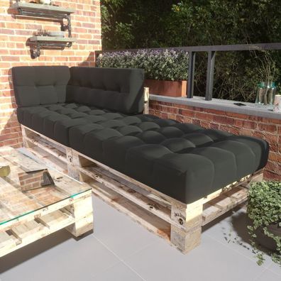 MSS e.K. 4er-Set/ Einzelkissen Relax Palettenkissen Palettenlounge Anthrazit / Stone