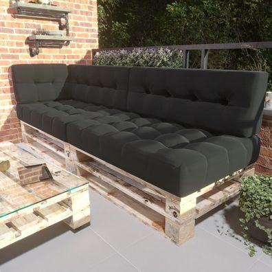 MSS e.K. 5er-Set/ Einzelkissen Relax Palettenkissen Palettenlounge Anthrazit / Stone
