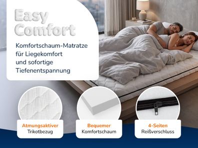 MSS e.K. Rollmatratze Easy Komfort inkl. versteppten Matratzenbezug