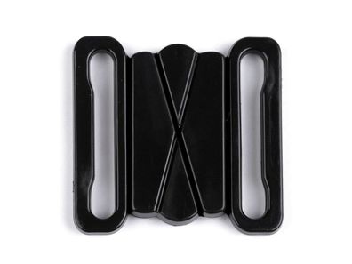 Bikini Verschluss Kreuz Kunststoff 25mm Schwarz