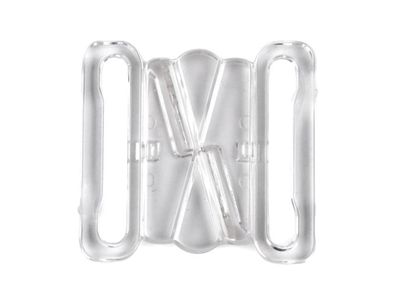 Bikini Verschluss Kreuz Kunststoff 25mm Transparent