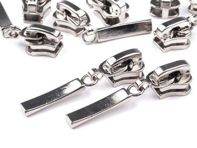 Design Schieber/Zipper 5 mm grob Silber