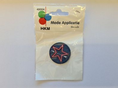 Applikation/Bügelbild HKM Kreis Stern Pfeil Blau