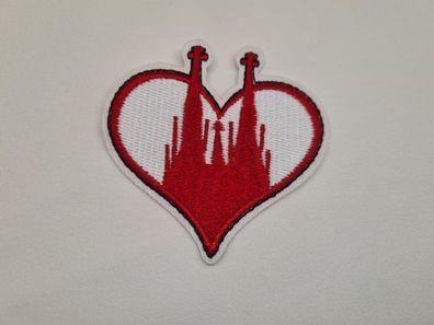 Applikation/Bügelbild Karneval Herz Dom Rot